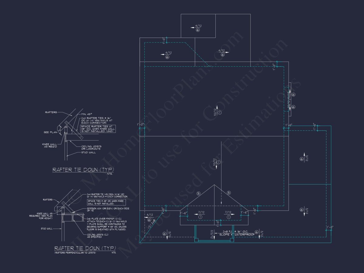 Modern Craftsman house Plan: 2-Story Floor Plan & CAD Designs