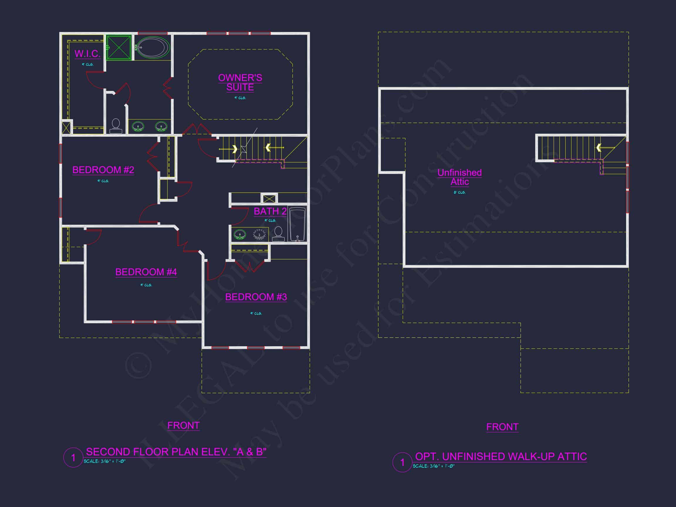 Modern Craftsman house Plan - 2-Story Floor Plan with CAD Designs