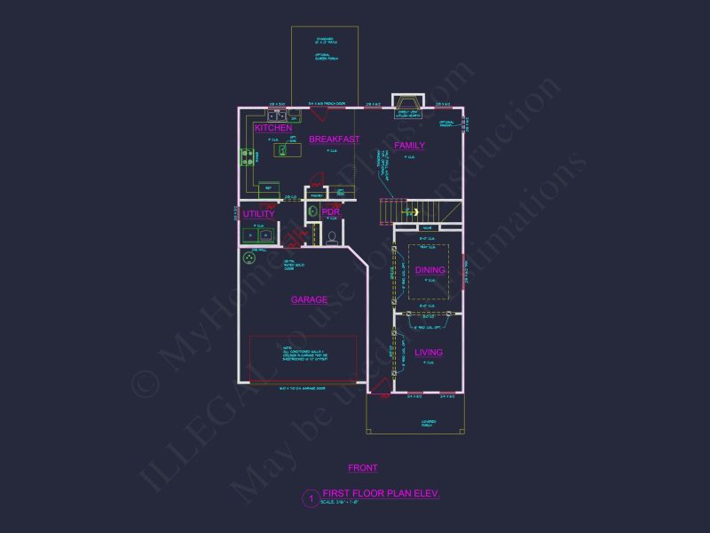 Modern Craftsman house Plan - 2-Story Floor Plan with CAD Designs
