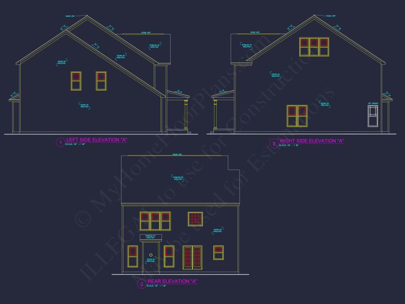 Modern Craftsman house Plan - 2-Story Floor Plan with CAD Designs