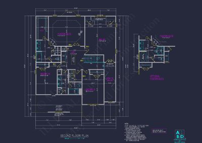 Modern Craftsman house Plan: CAD Blueprint for 2-Story Design