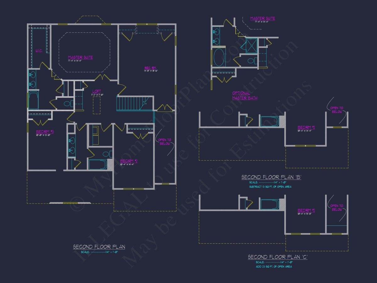 Modern Craftsman house Plan: CAD Blueprint for 2-Story Design