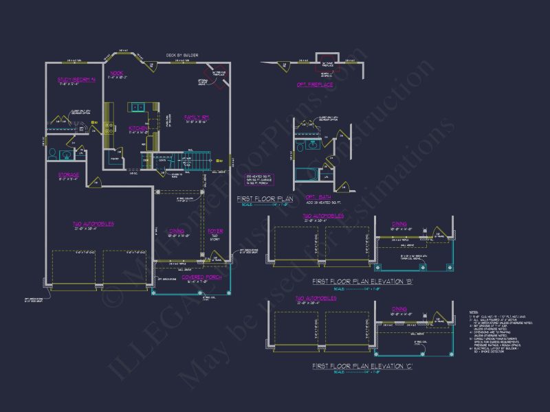Modern Craftsman house Plan: CAD Blueprint for 2-Story Design