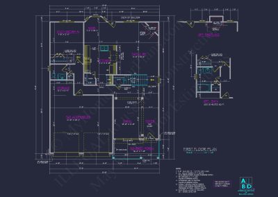 Modern Craftsman house Plan: CAD Blueprint for 2-Story Design