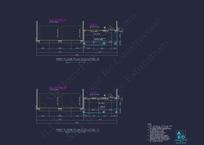 Modern Craftsman house Plan: CAD Blueprint for 2-Story Design