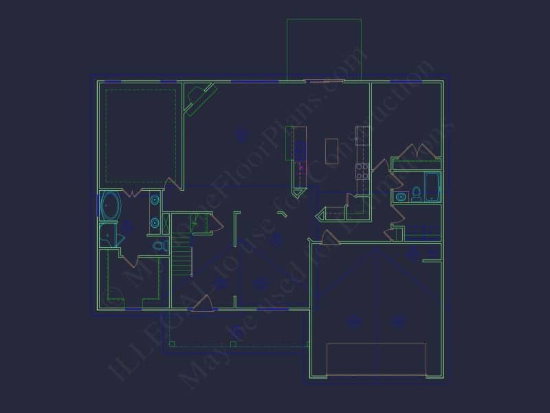 Modern Craftsman house Plan - Detailed Floor Plan and CAD Design