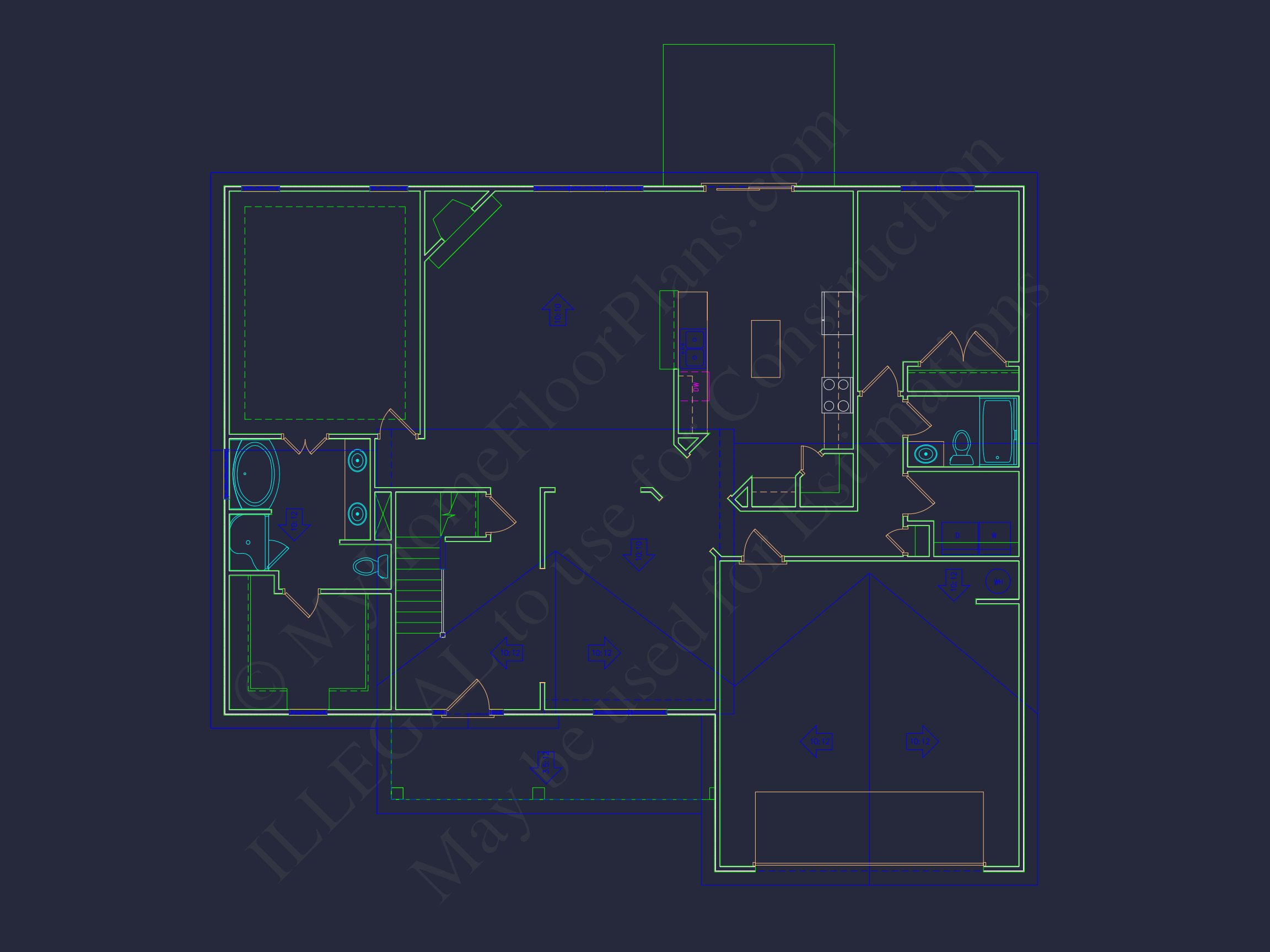 Modern Craftsman house Plan - Detailed Floor Plan and CAD Design