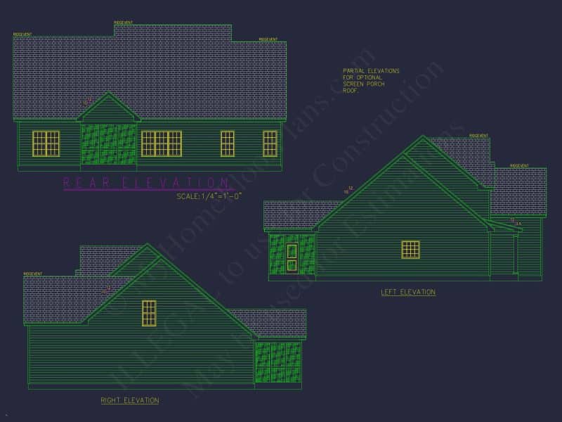Modern Craftsman house Plan - Detailed Floor Plan and CAD Design