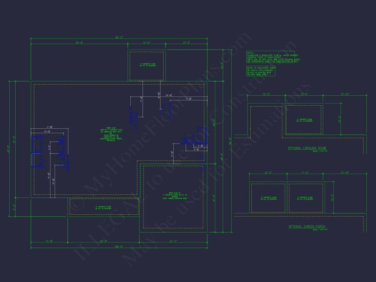 Modern Craftsman house Plan - Detailed Floor Plan and CAD Design