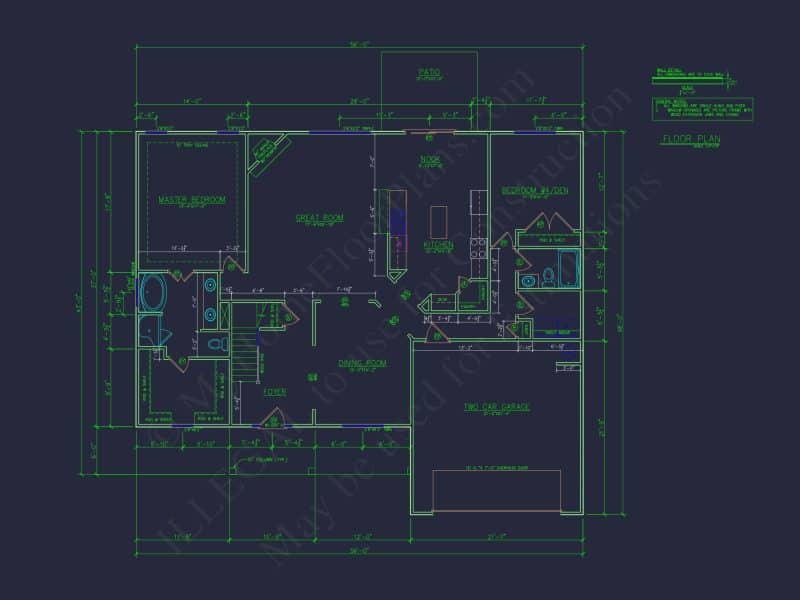 Modern Craftsman house Plan - Detailed Floor Plan and CAD Design