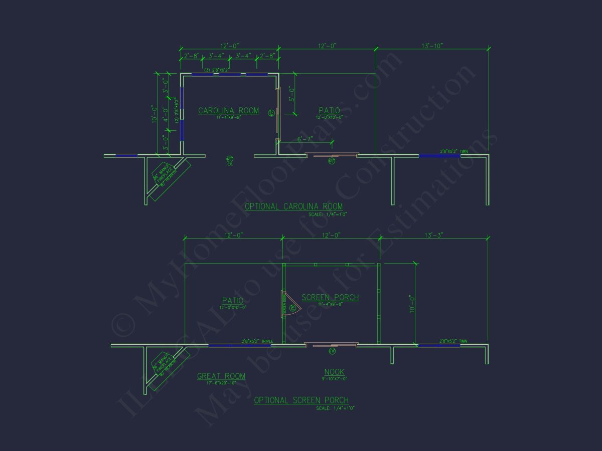 Modern Craftsman house Plan - Detailed Floor Plan and CAD Design