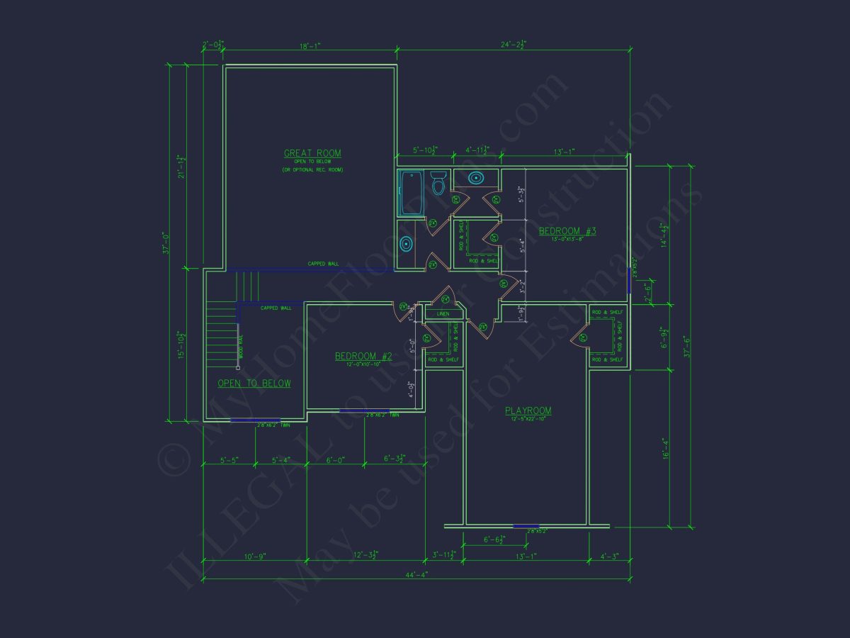 Modern Craftsman house Plan - Detailed Floor Plan and CAD Design