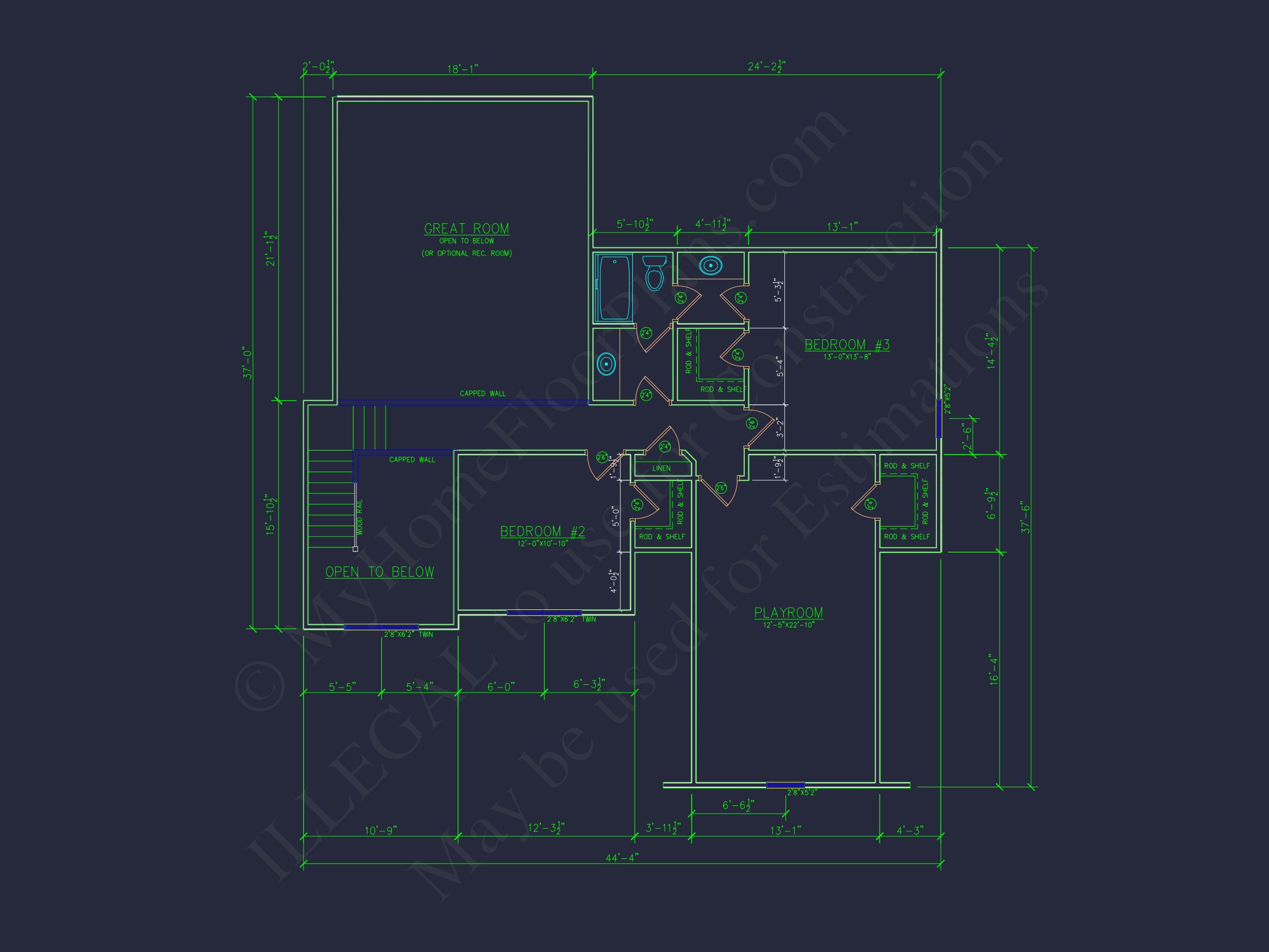 Modern Craftsman house Plan - Detailed Floor Plan and CAD Design