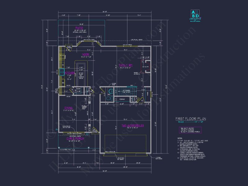 Modern Craftsman house Plan with 2 Floors and CAD Designs