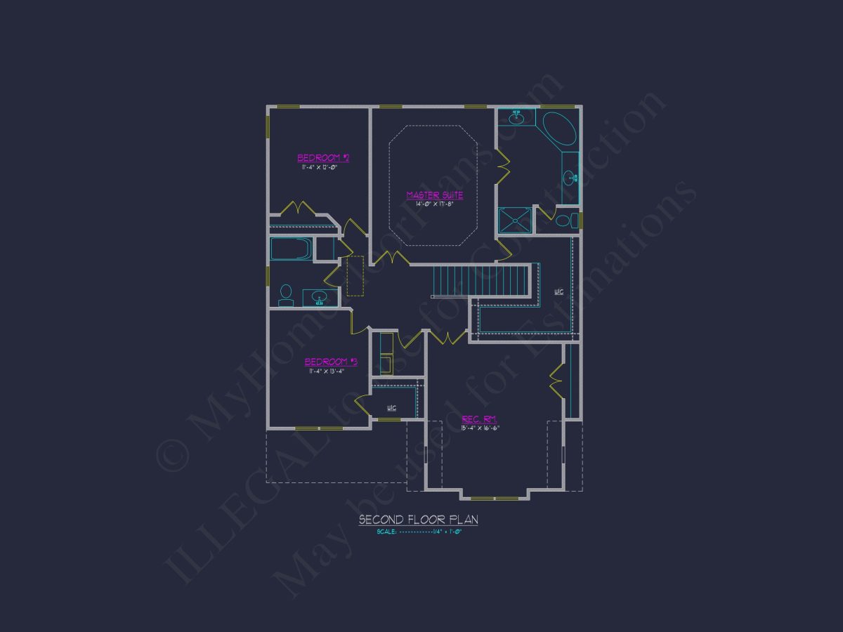 Modern Craftsman house Plan with 2 Floors and CAD Designs