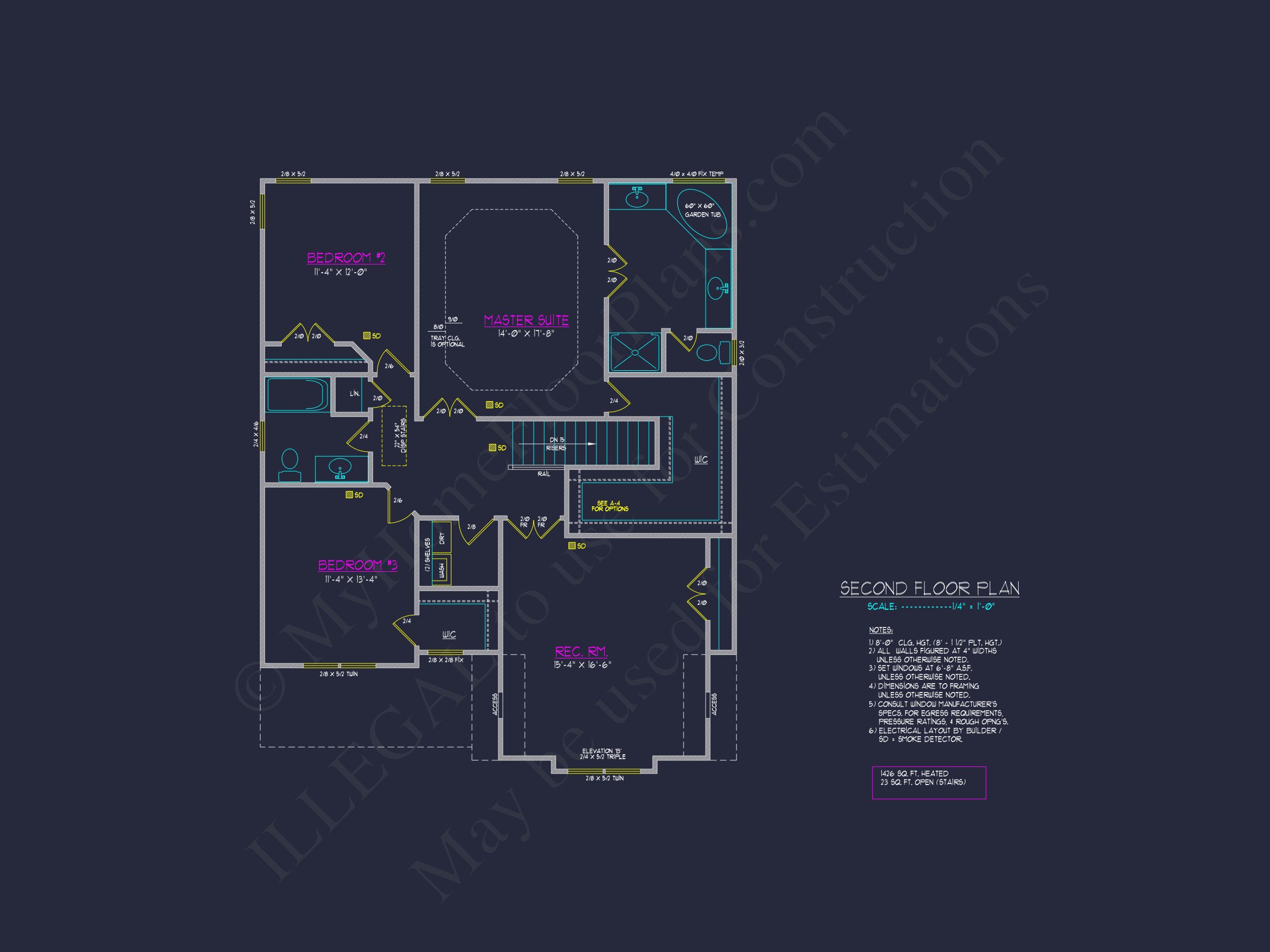 Modern Craftsman house Plan with 2 Floors and CAD Designs