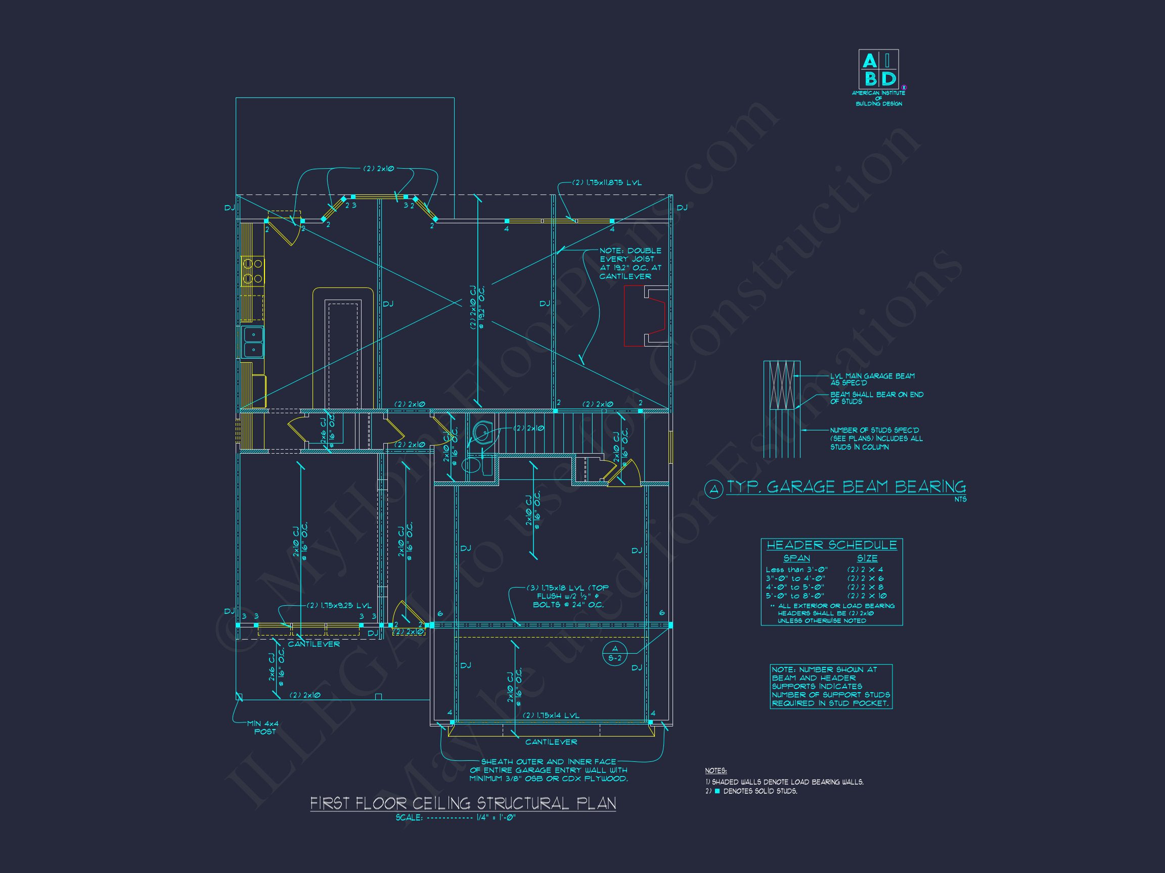 Modern Craftsman house Plan with 2 Floors and CAD Designs