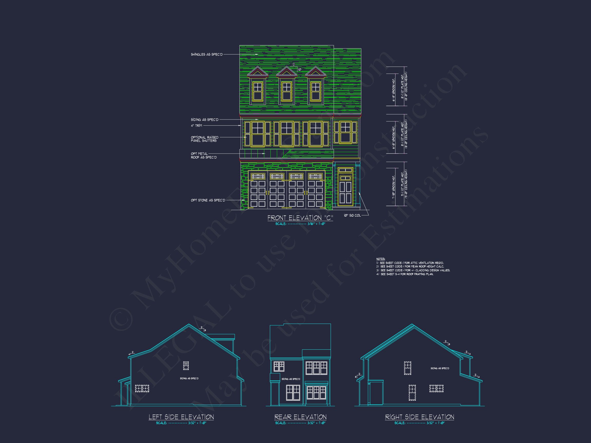Modern Craftsman house Plan with 2 Floors and Open Floor Plan