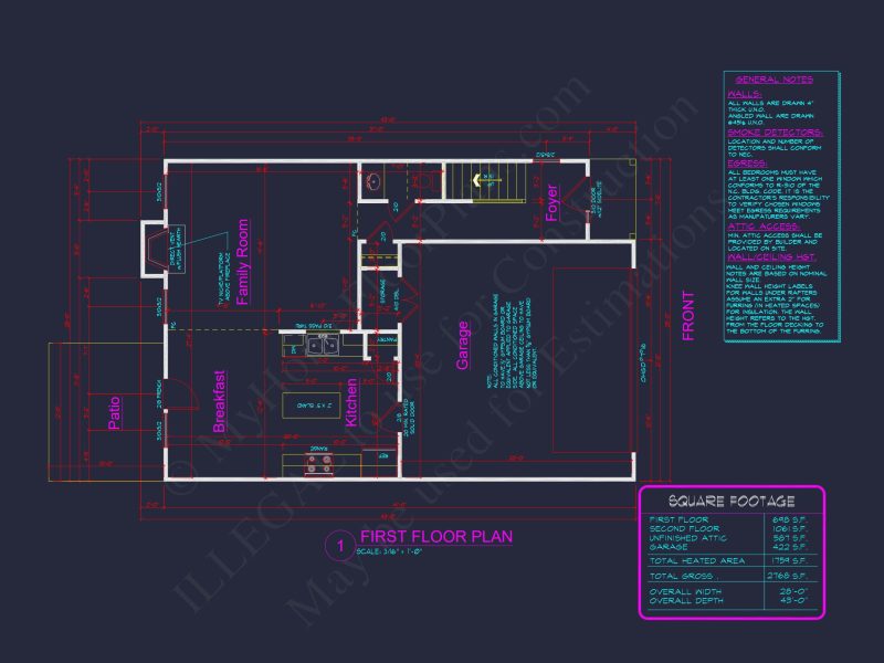Modern Craftsman house Plan with 3 Bedrooms and 2 Baths