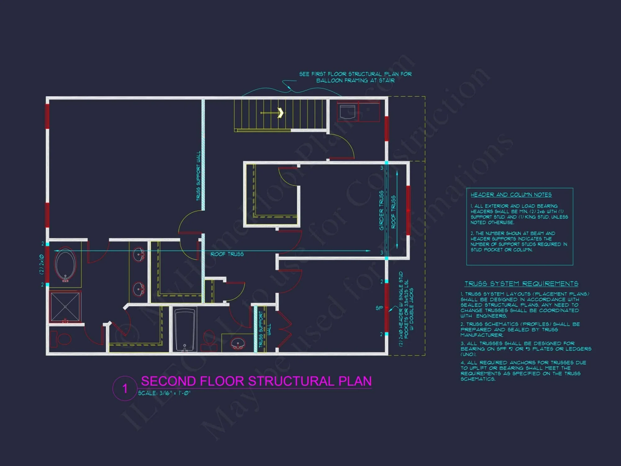 Modern Craftsman house Plan with 3 Bedrooms and 2 Baths