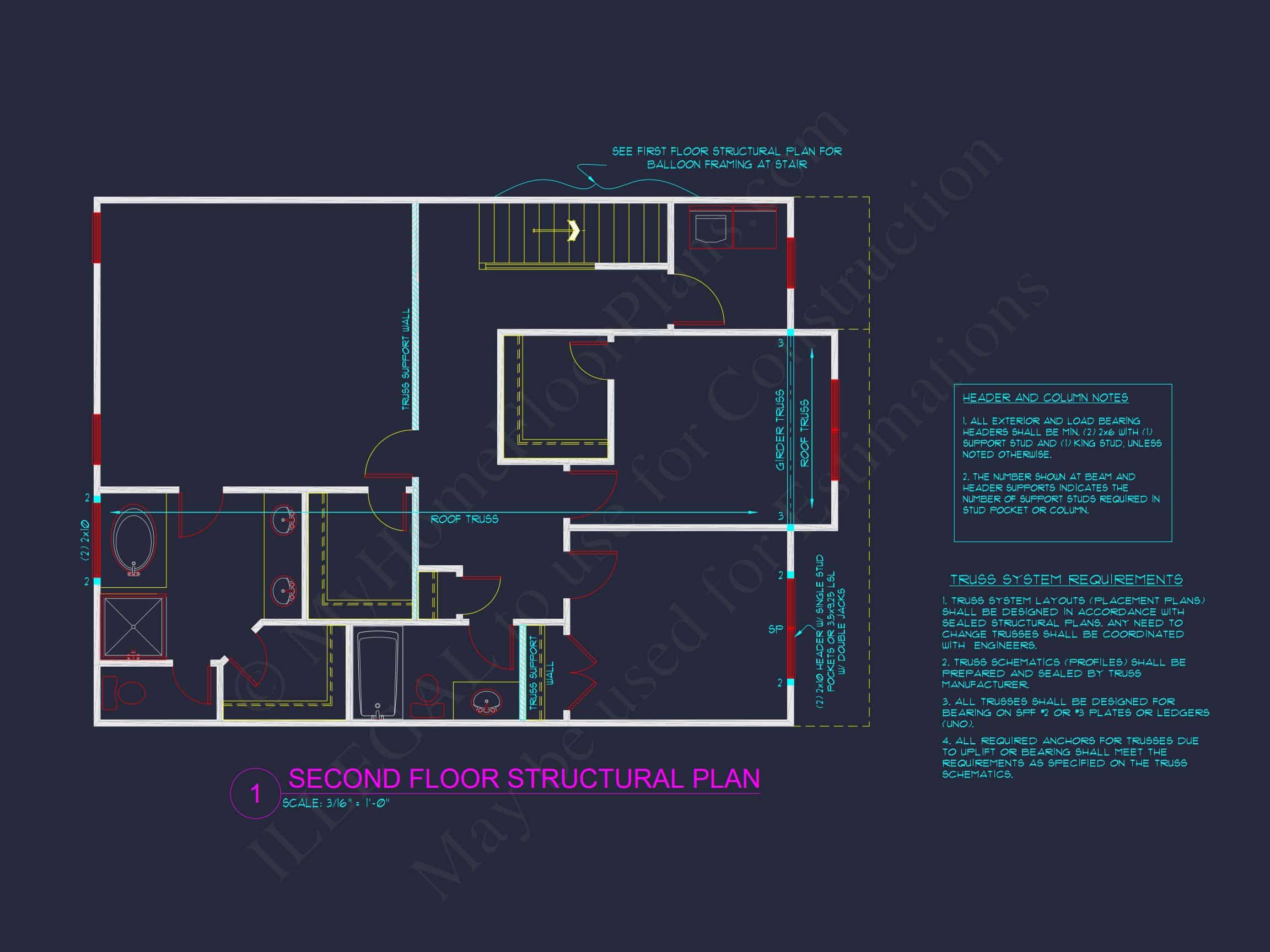 Modern Craftsman house Plan with 3 Bedrooms and 2 Baths