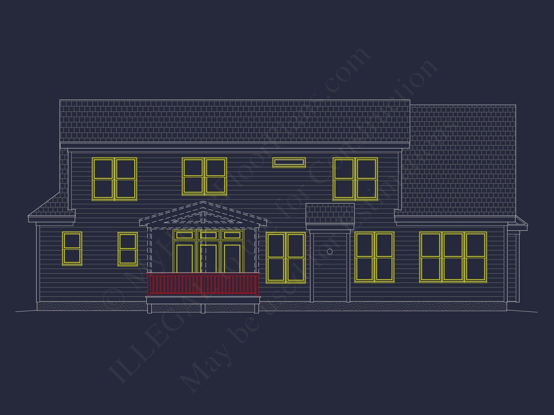Modern Craftsman house Plan with 4 Bedrooms and 2-Car Garage