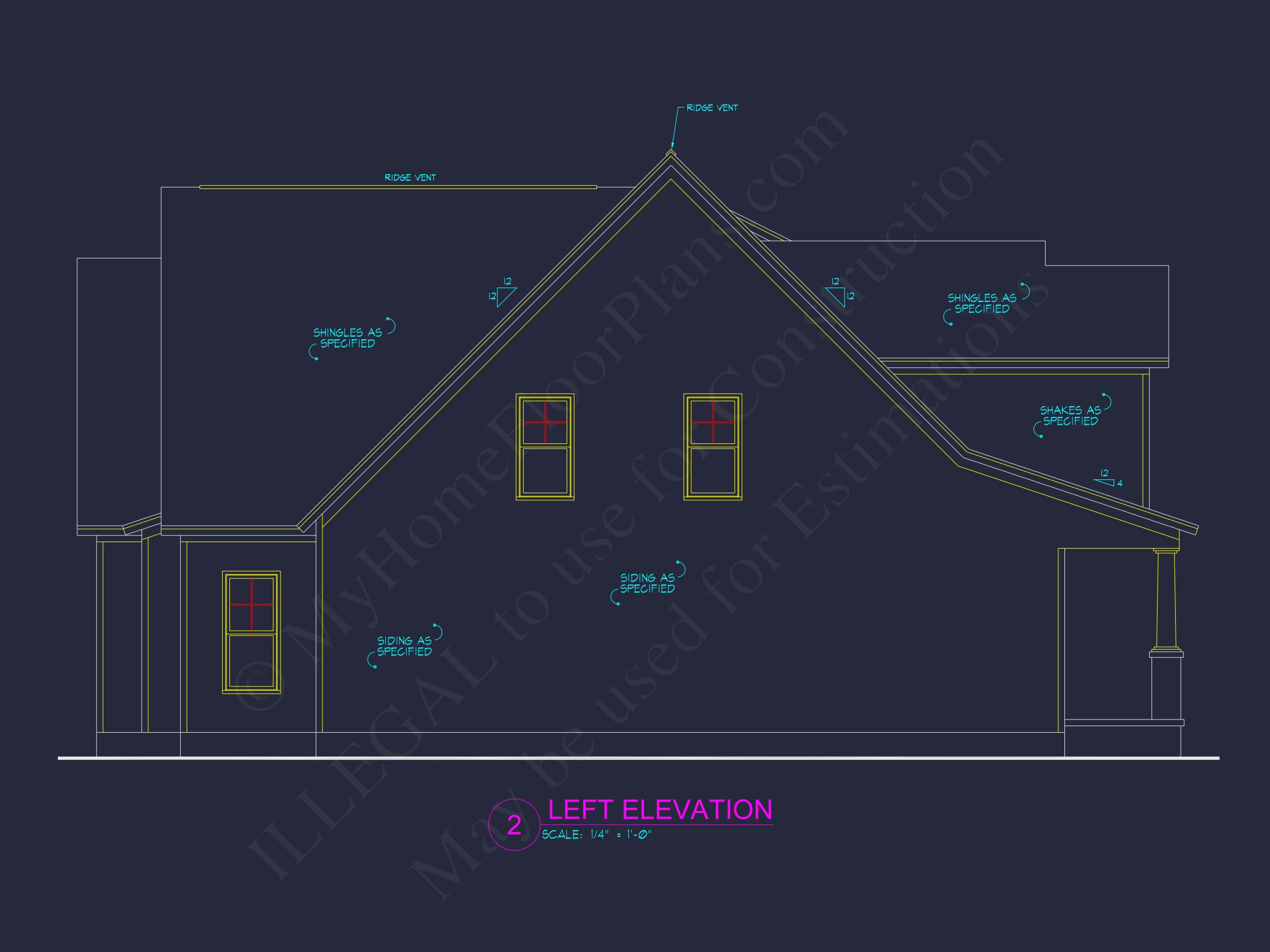 Modern Craftsman house Plan with 4 Bedrooms and Open Floor