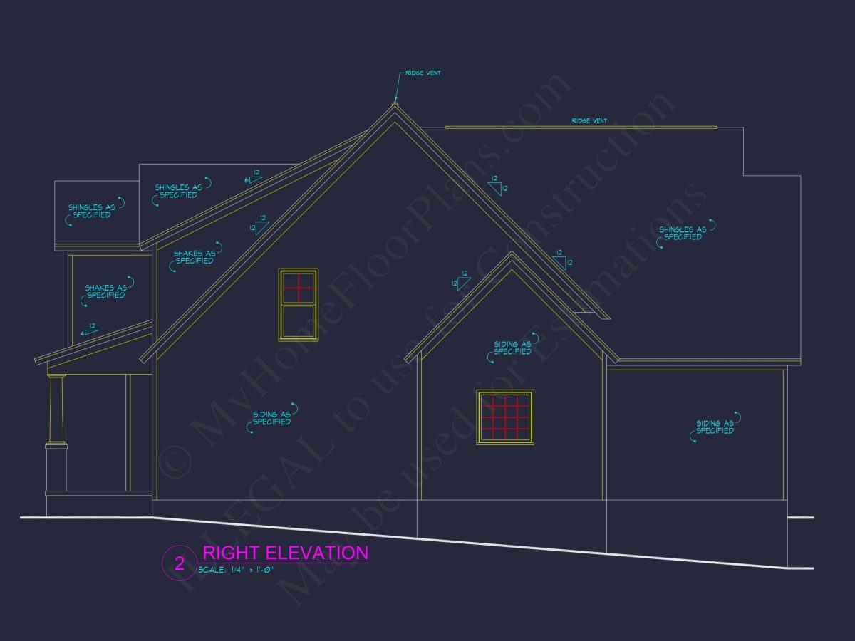 Modern Craftsman house Plan with 4 Bedrooms and Open Floor