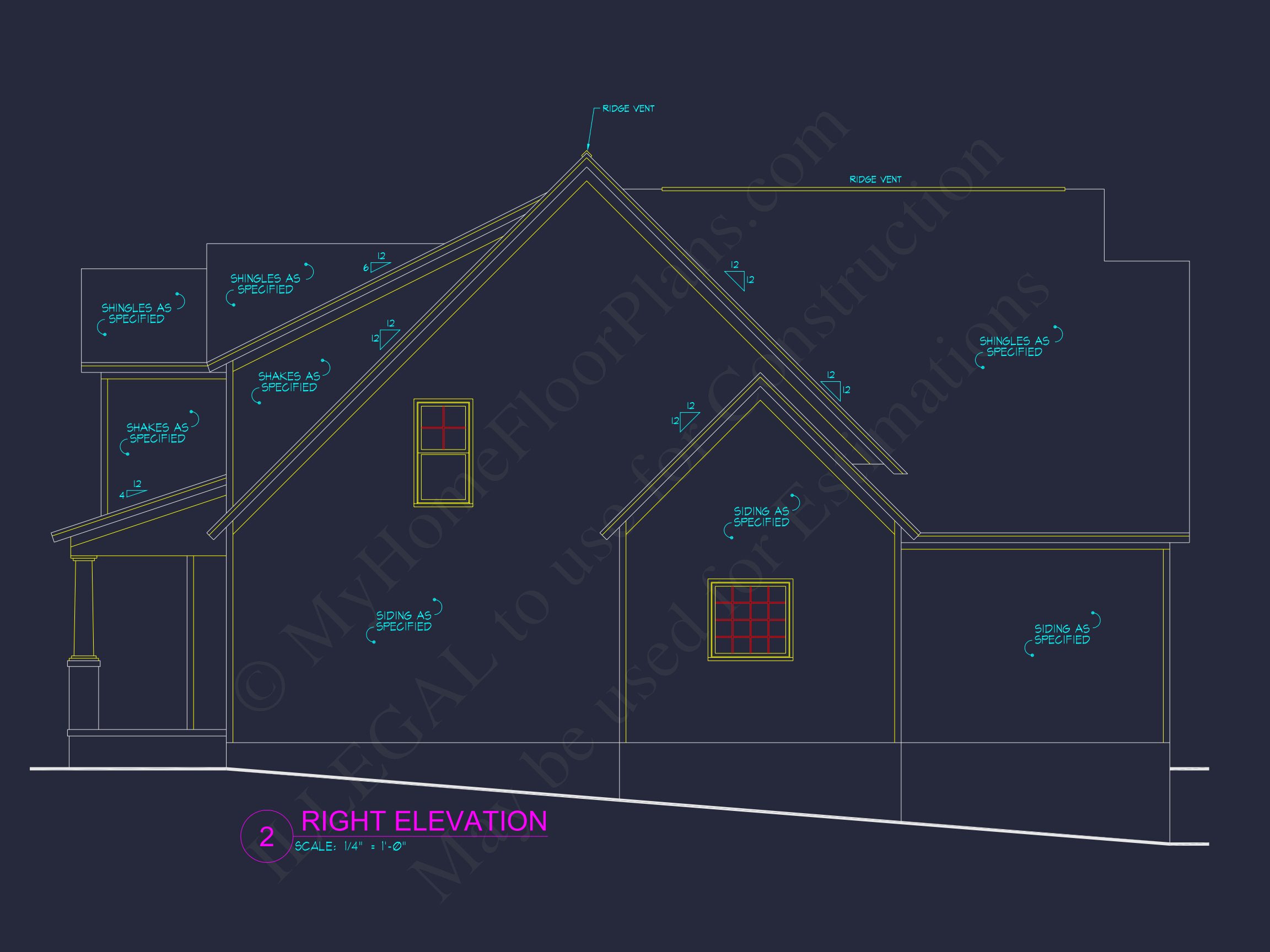 Modern Craftsman house Plan with 4 Bedrooms and Open Floor