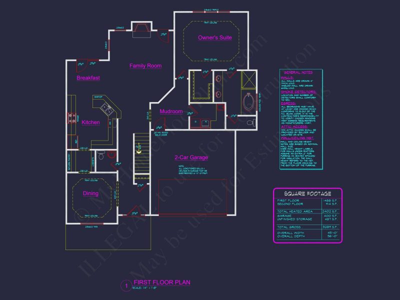 Modern Craftsman house Plan with 4 Bedrooms and Open Floor