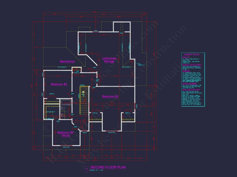 Modern Craftsman house Plan with 4 Bedrooms and Open Floor