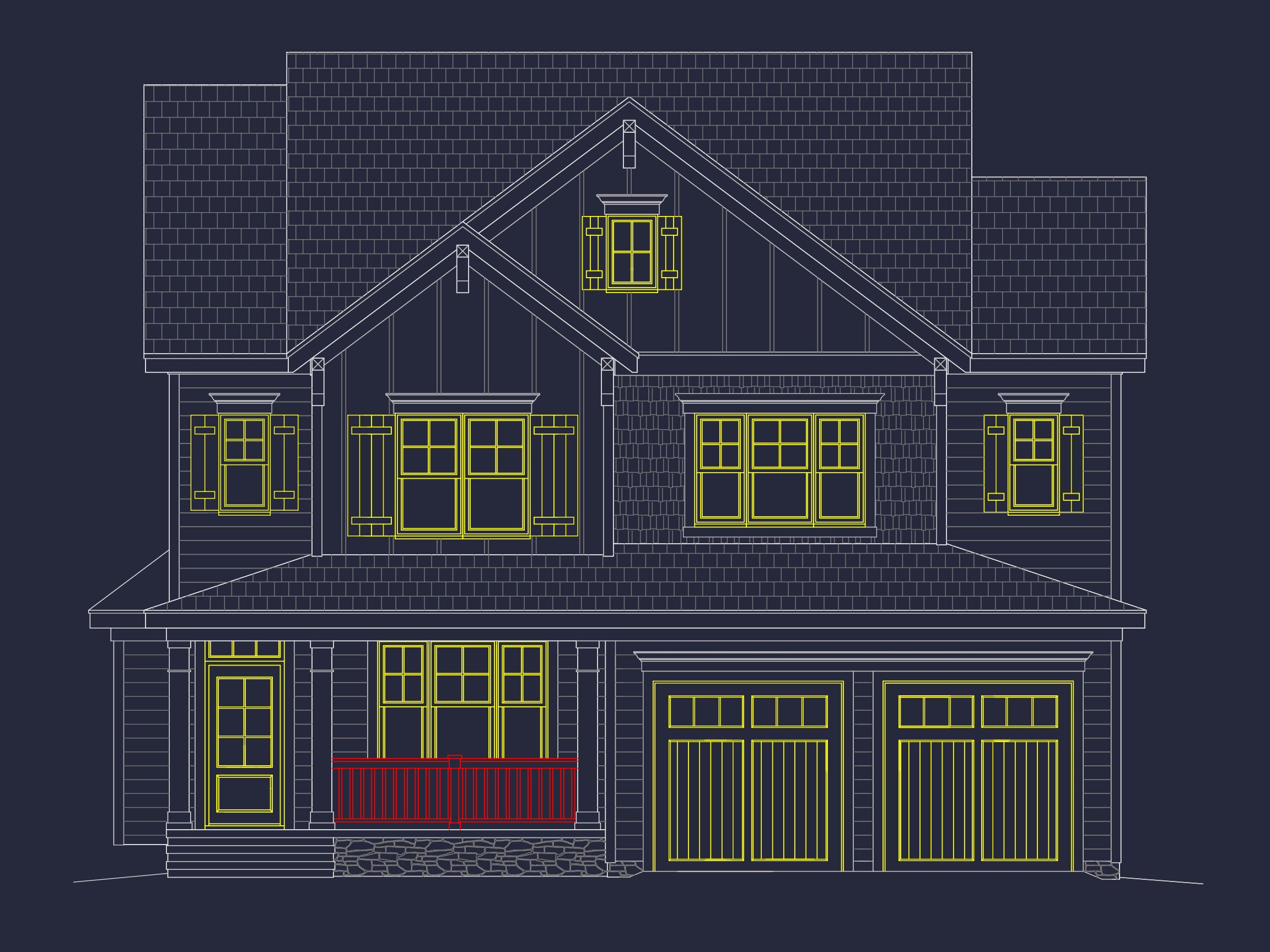 Modern Craftsman house Plan with 4 Beds and 3 Baths in CAD Designs