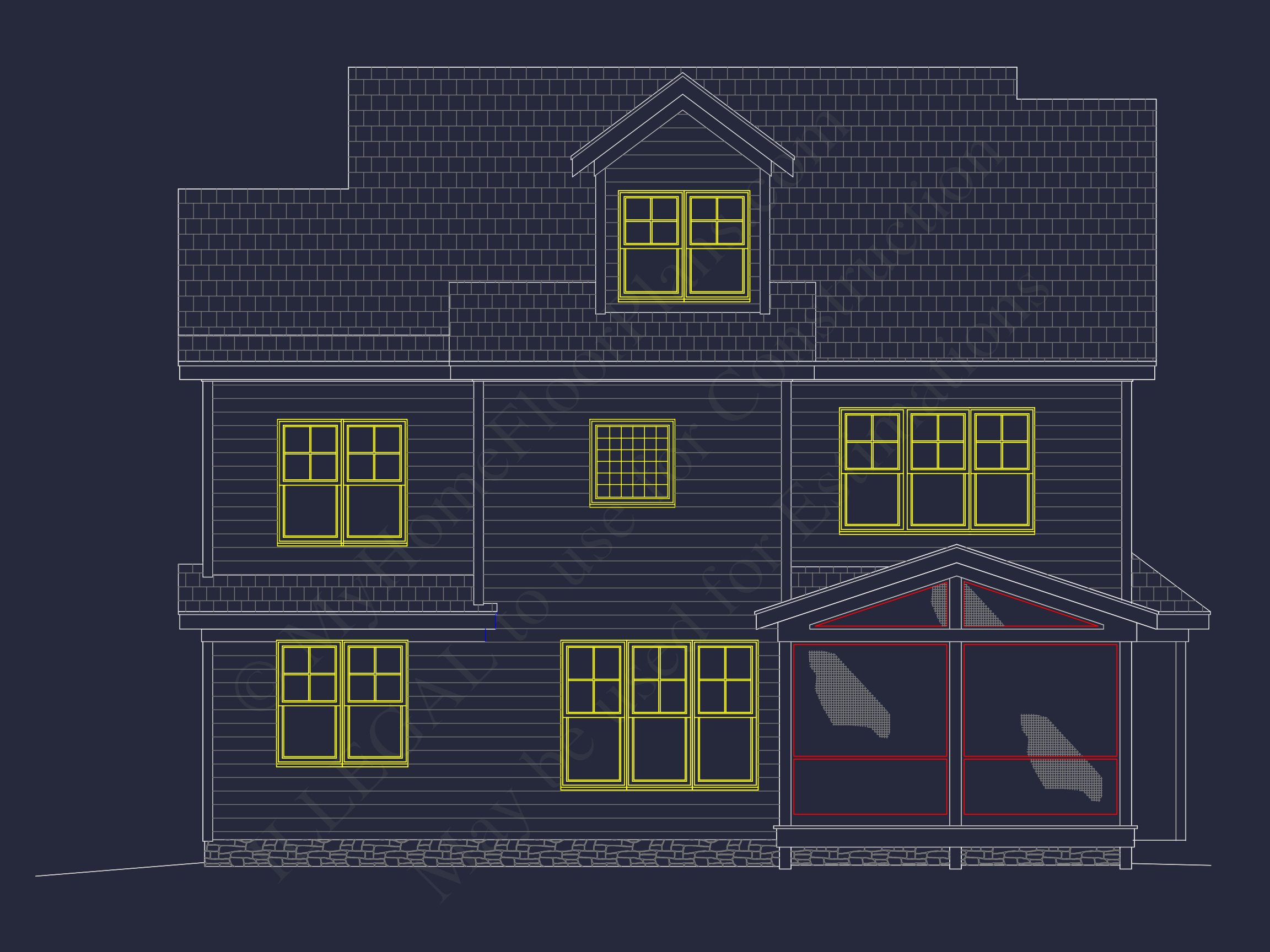 Modern Craftsman house Plan with 4 Beds and 3 Baths in CAD Designs