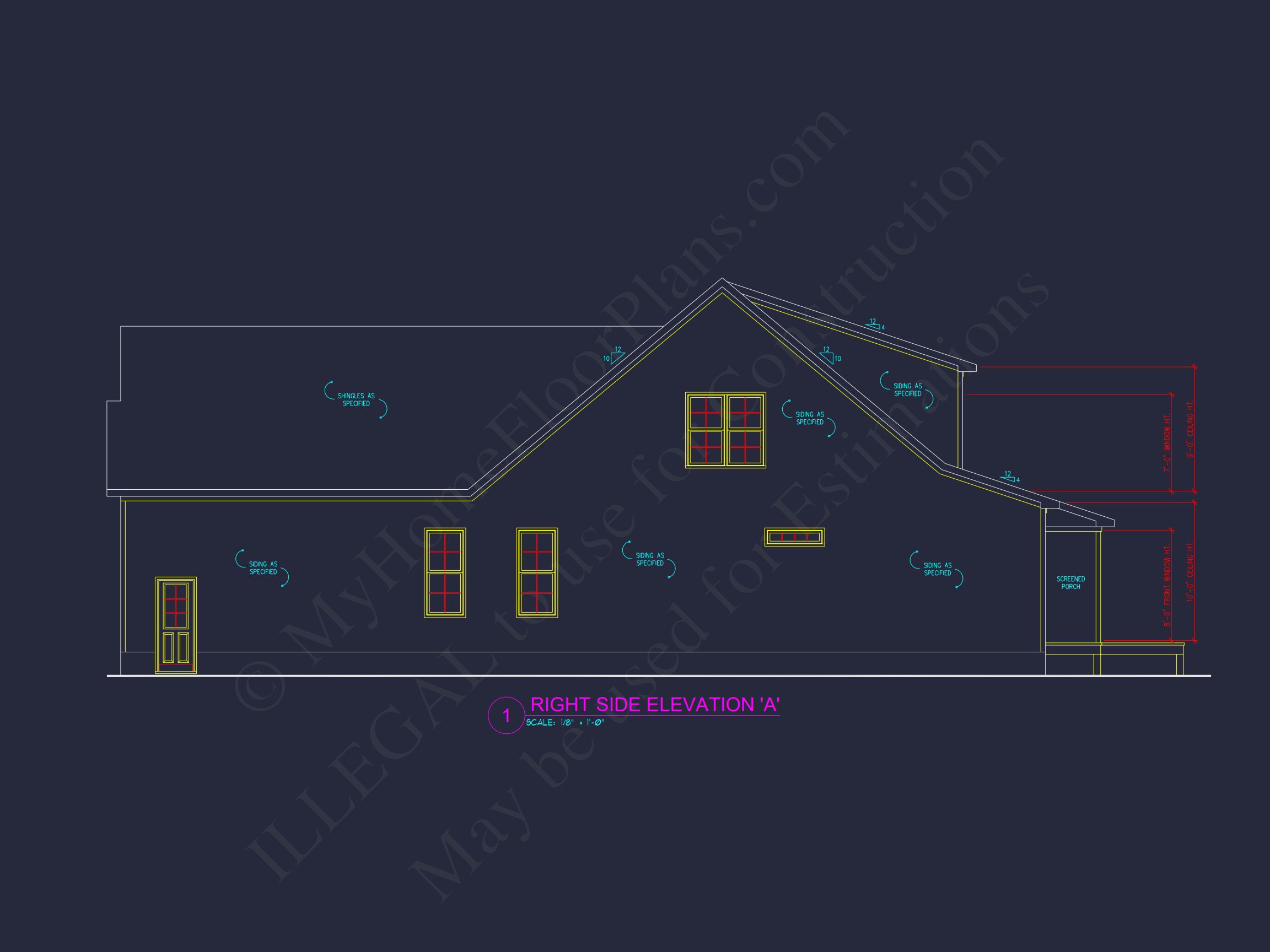 Modern Craftsman house Plan with CAD Designs and Floor Blueprint