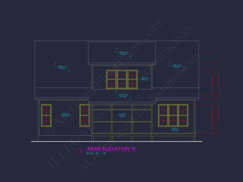 Modern Craftsman house Plan with CAD Designs and Floor Blueprint