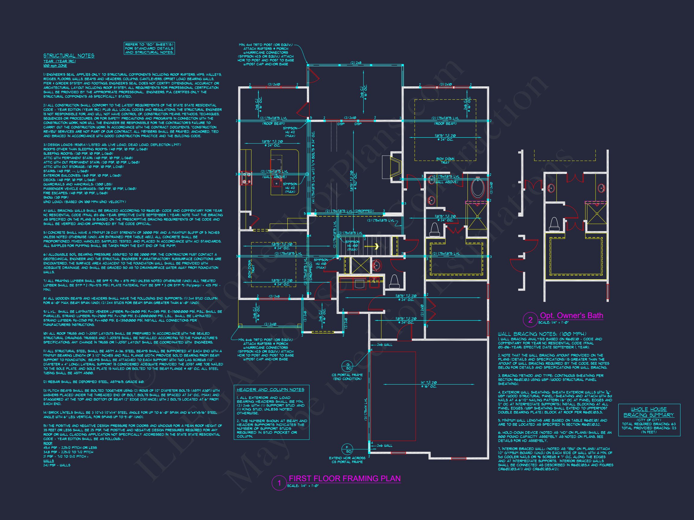 Modern Craftsman house Plan with CAD Designs and Floor Blueprint