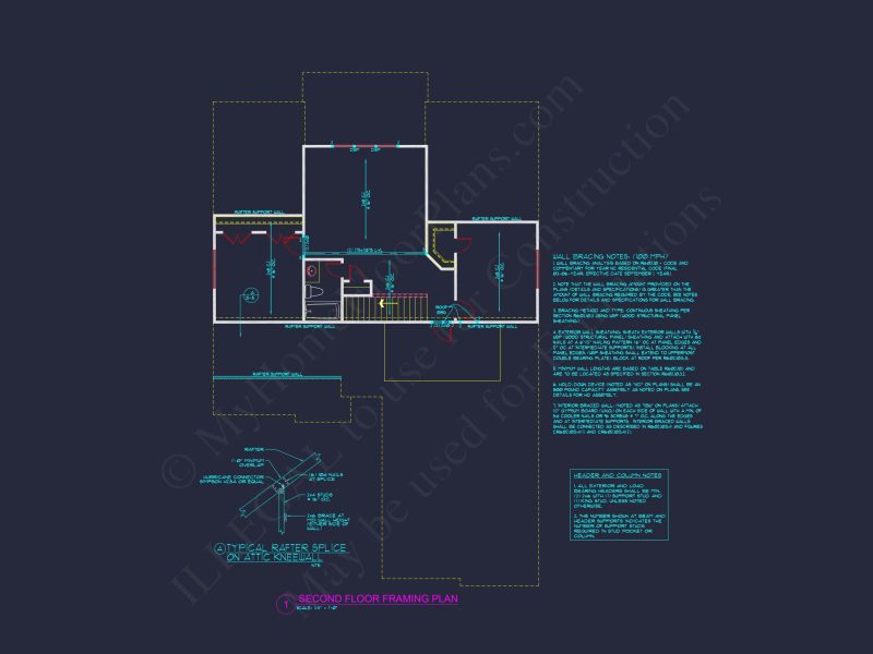 Modern Craftsman house Plan with CAD Designs and Floor Blueprint