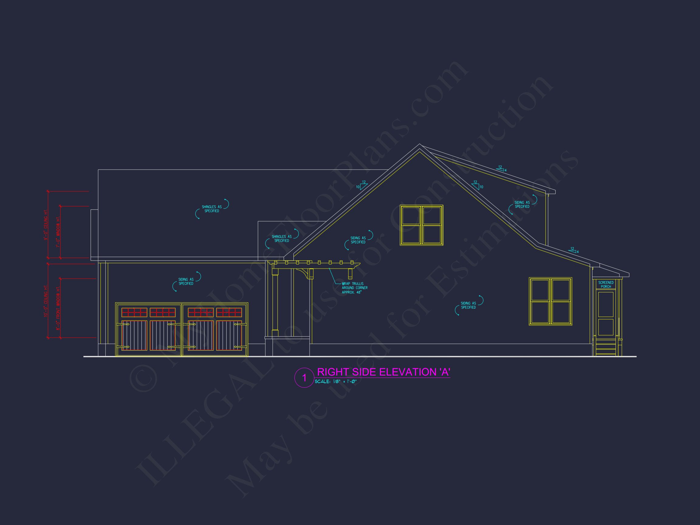 Modern Craftsman house Plan with CAD Designs and Floor Blueprint