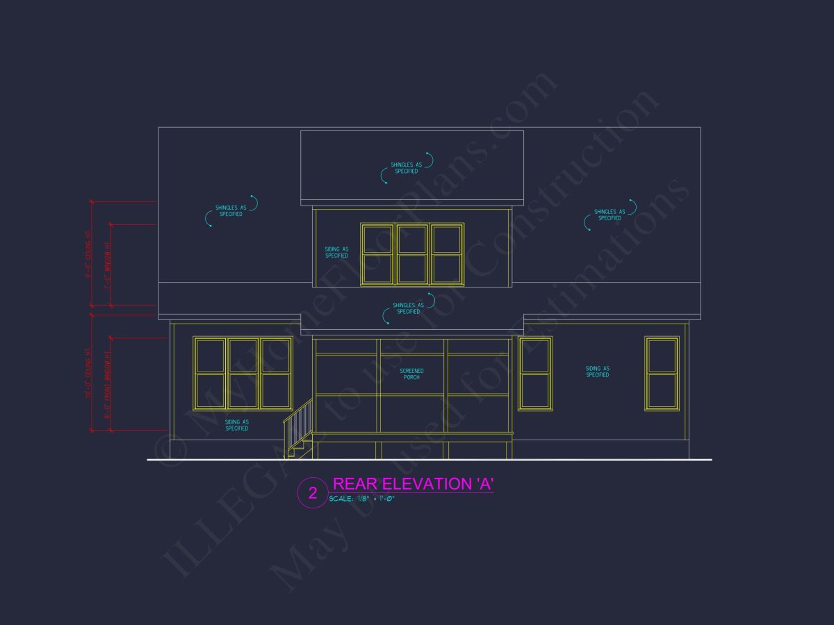Modern Craftsman house Plan with CAD Designs and Floor Blueprint