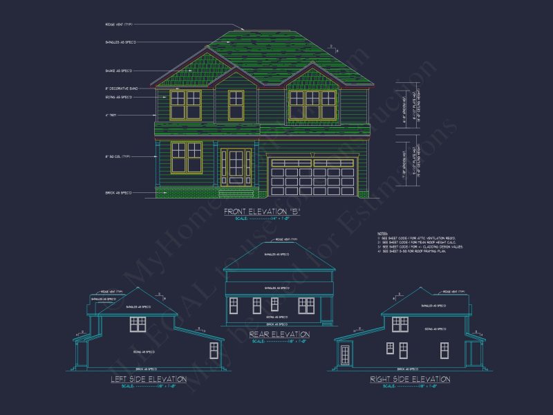 Modern Craftsman house Plan with CAD Features and Designs