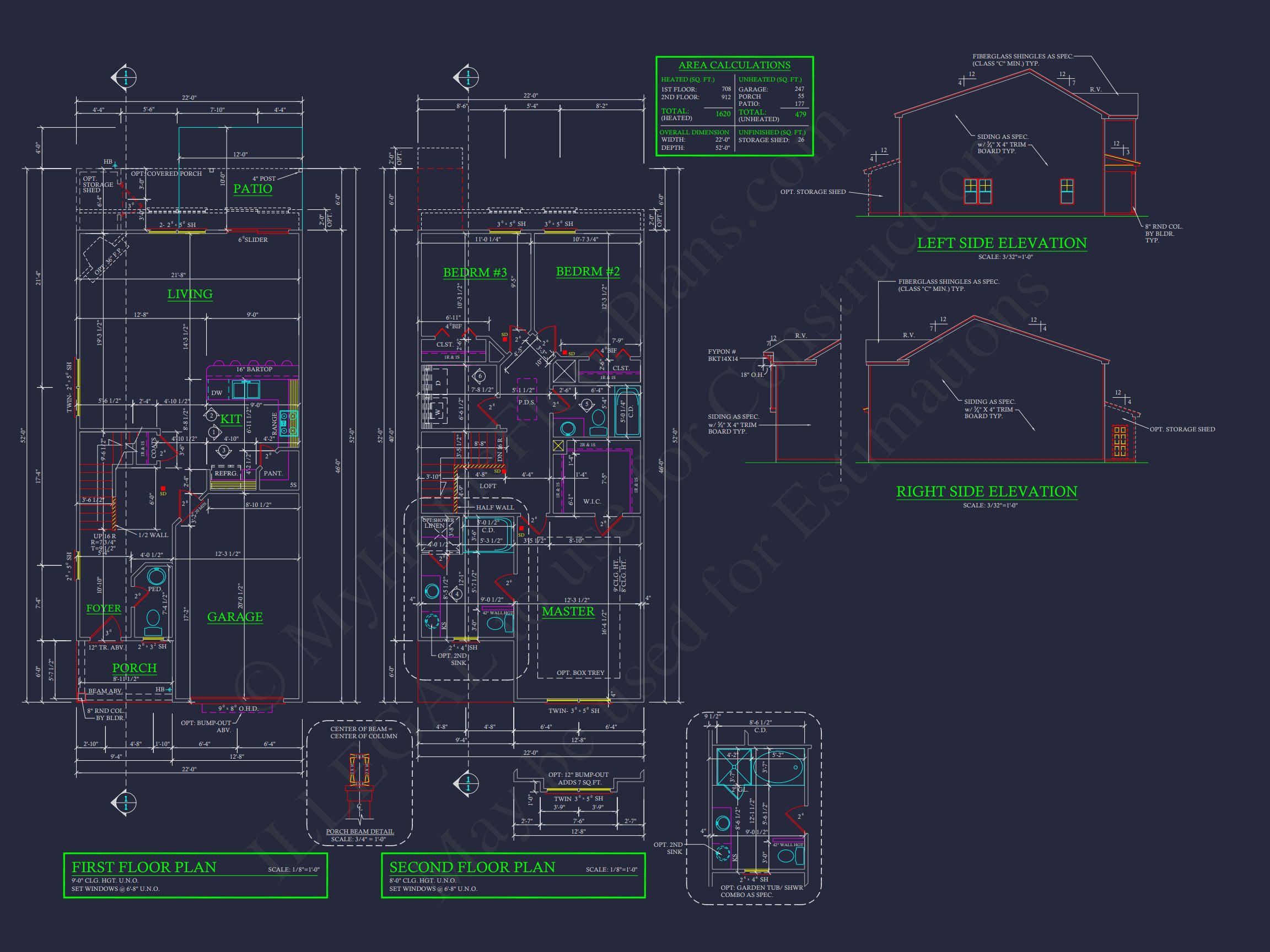 Modern Craftsman house Plan with CAD Floor Plans and Designs