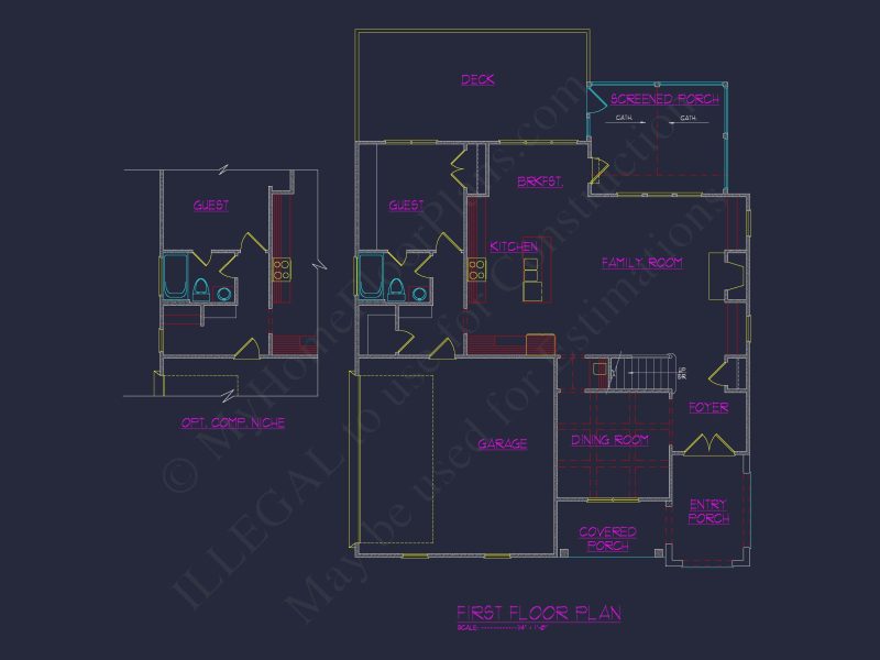 Modern Craftsman house Plan with Detailed Architecture Designs
