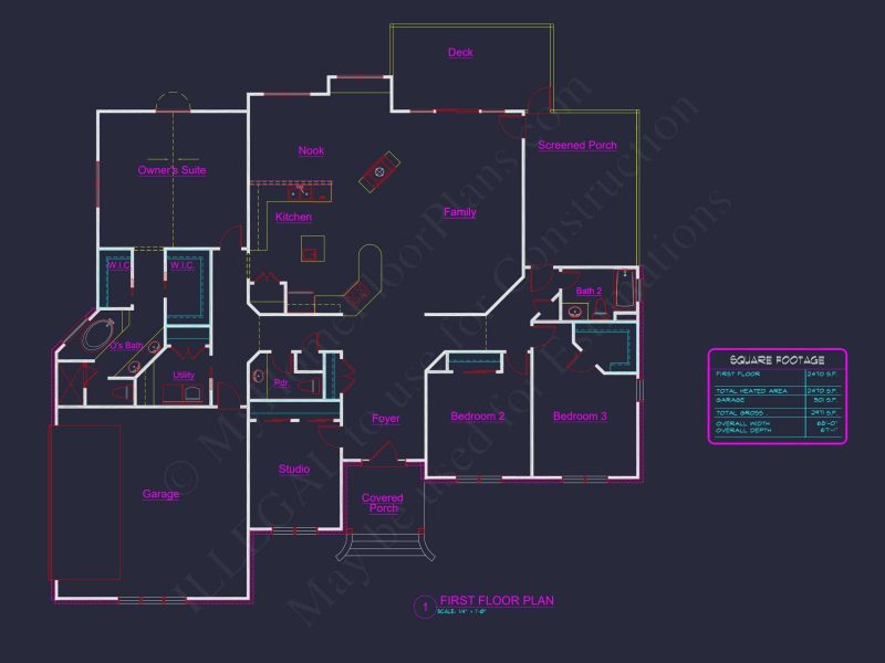 Modern Craftsman house Plan with Open Floor Blueprint Design