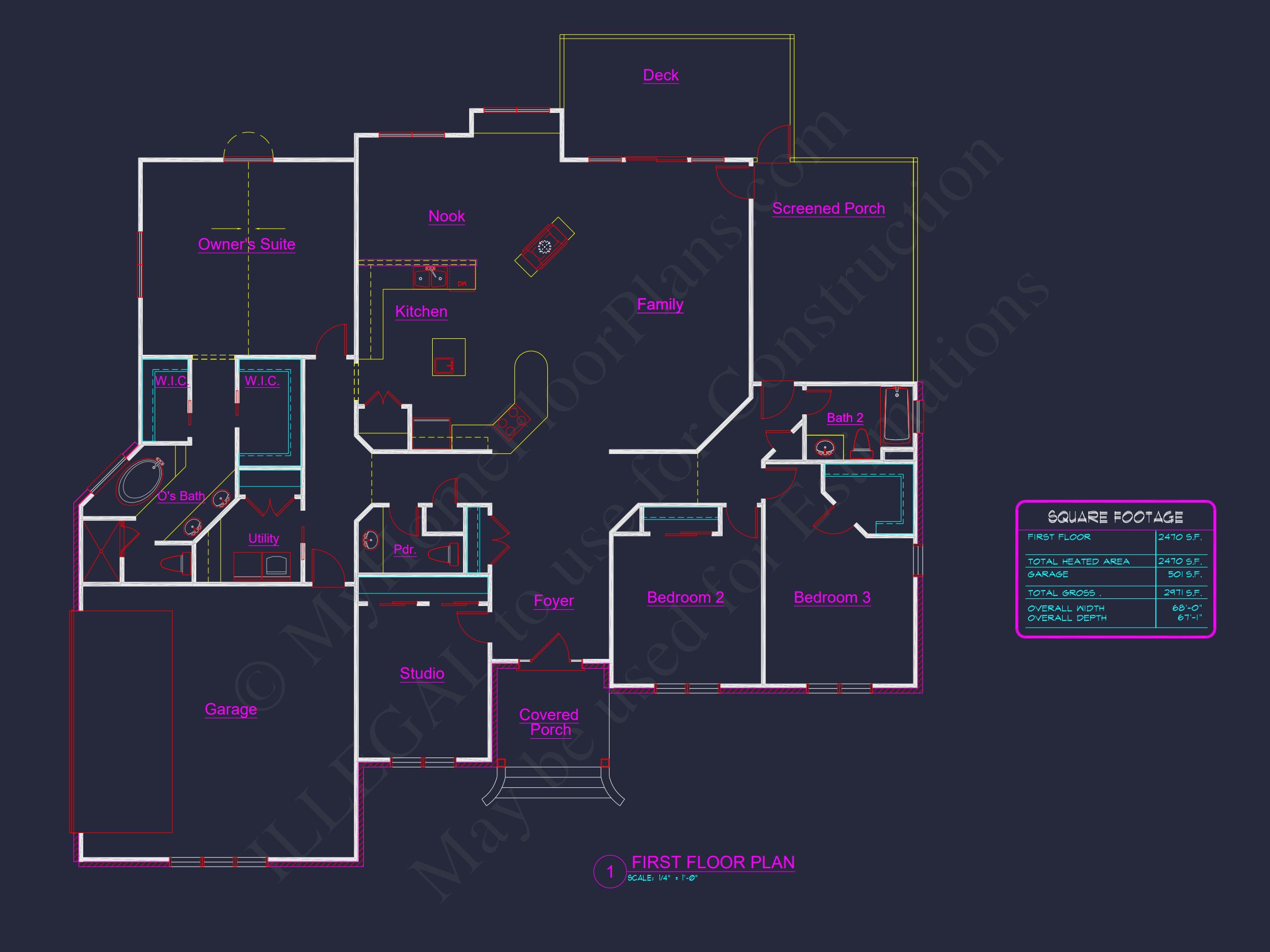 Modern Craftsman house Plan with Open Floor Blueprint Design
