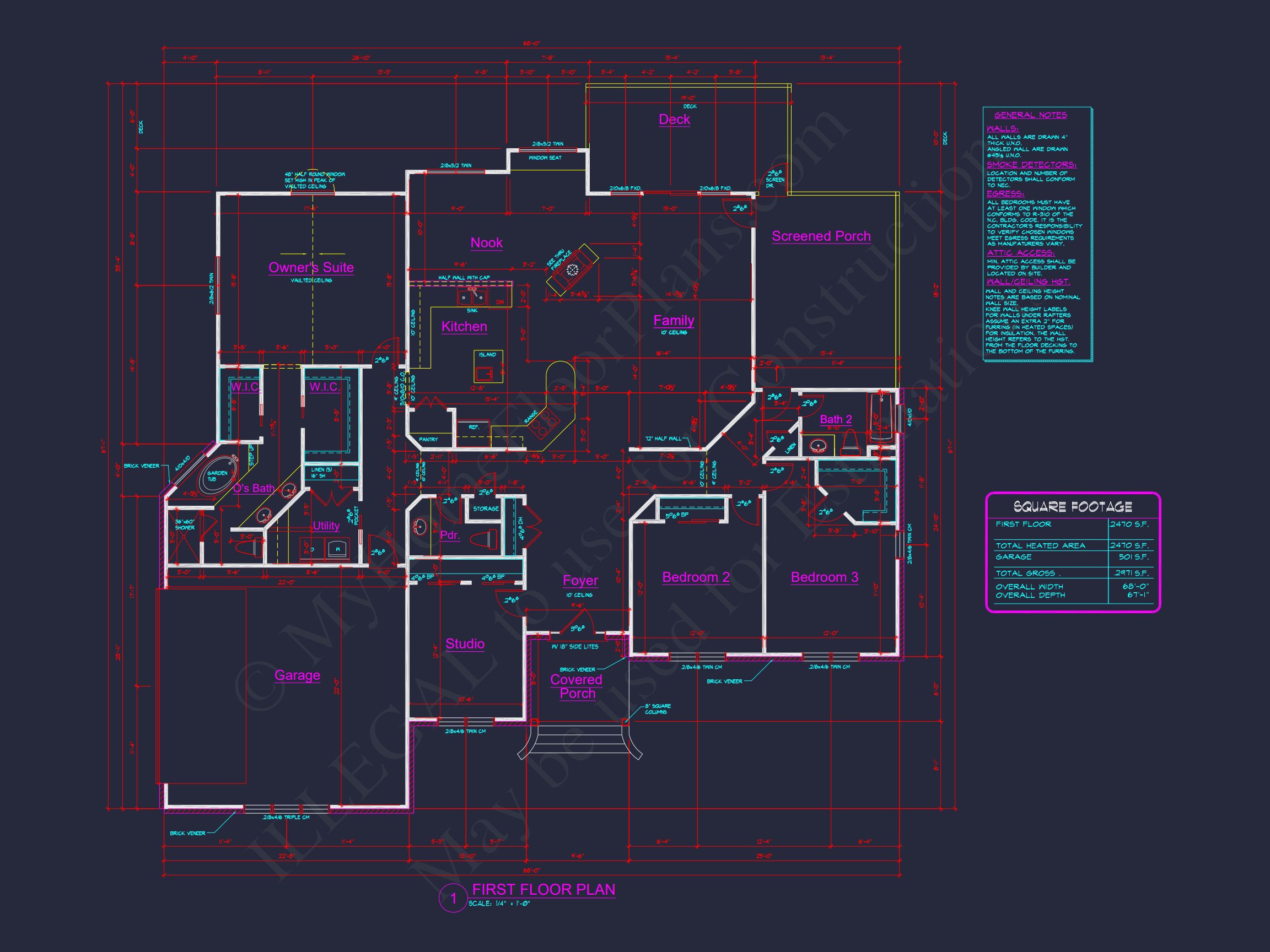 Modern Craftsman house Plan with Open Floor Blueprint Design