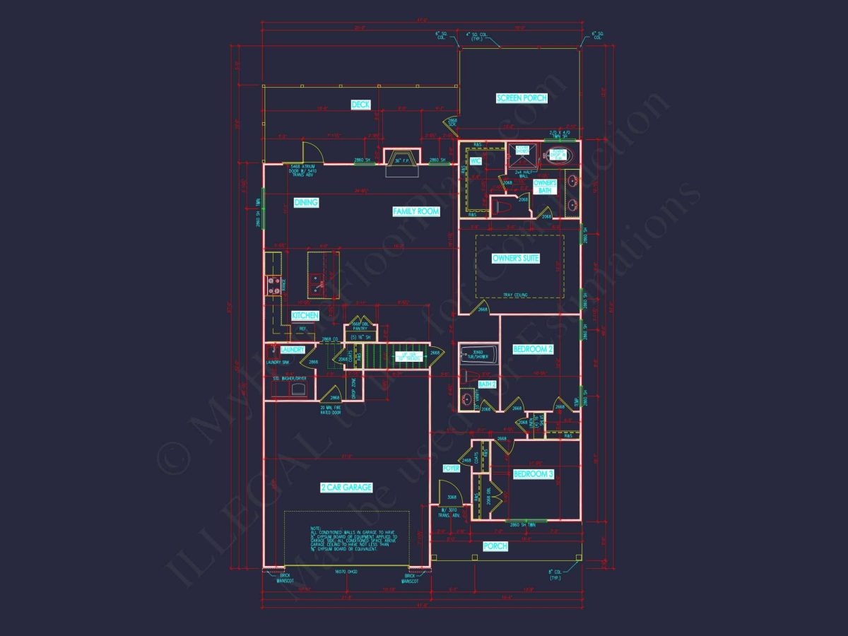 Modern Craftsman house Plan with Open Floor CAD Designs
