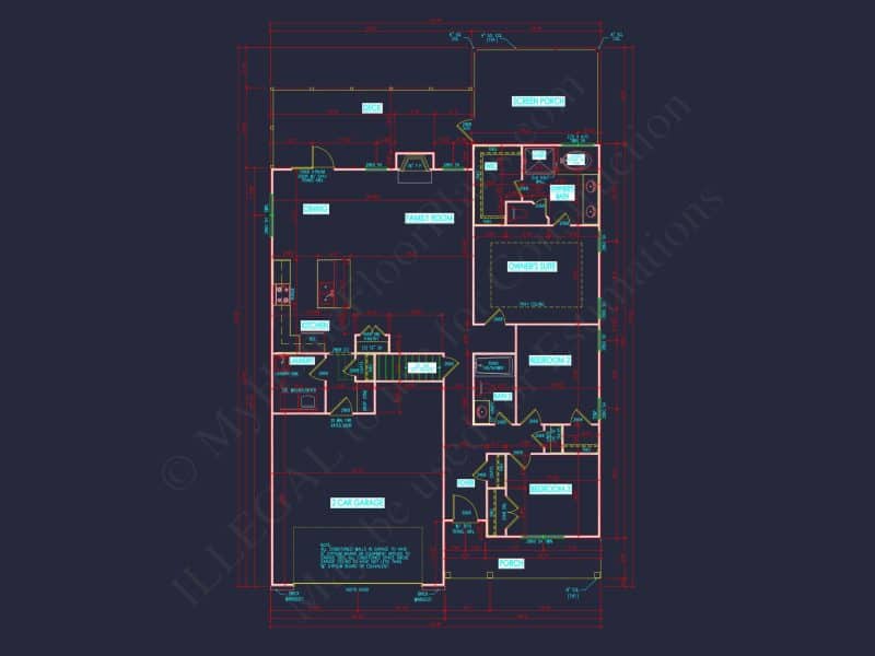 Modern Craftsman house Plan with Open Floor CAD Designs