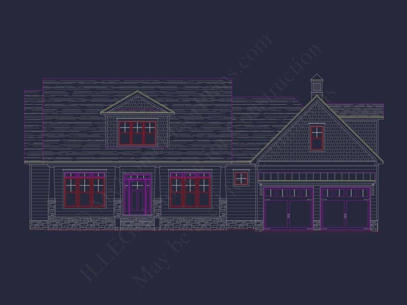 "Modern Craftsman house plan featuring a spacious floor design and CAD blueprints"