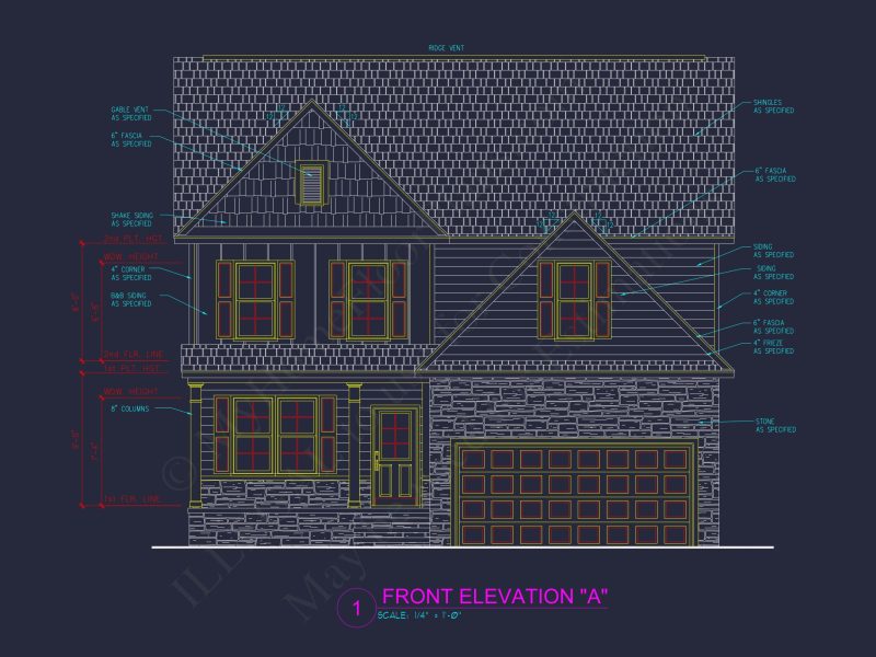 Modern Craftsman house Floor Plan Blueprint for 2.5 Story Designs
