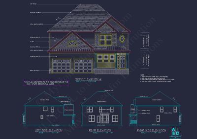 Modern Craftsman house Plan: CAD Blueprint for 2-Story Design